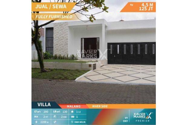 Rumah Villa Syariah Aesthetic di Riverside Malang Full Furnish