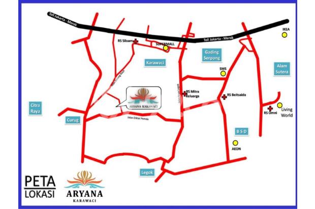 RUMAH DIJUAL CLUSTER ARYANA RESIDENCE TIPE GREEN HANYA 15 