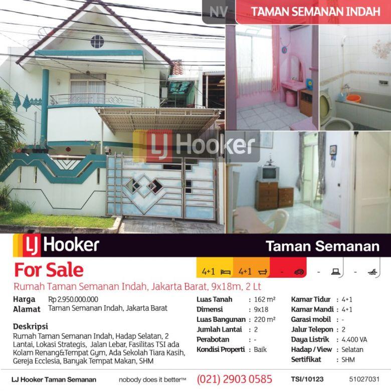 Rumah Taman Semanan Indah Jakarta Barat 9x18m 2 Lt