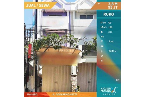 Ruko 3 Lantai di Jalan Soekarno Hatta Malang Lokasi Strategis 