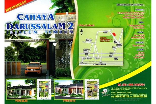 CAHAYA DARUSSALAM2 RUMAH SUBSIDI TAMBUN BEKASI DEKAT KE 