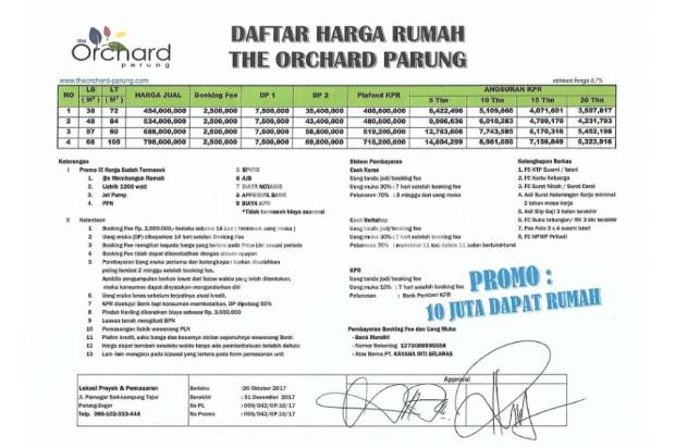 murah kpr parung Orchard 10 Mulai Jutaan The DP Parung