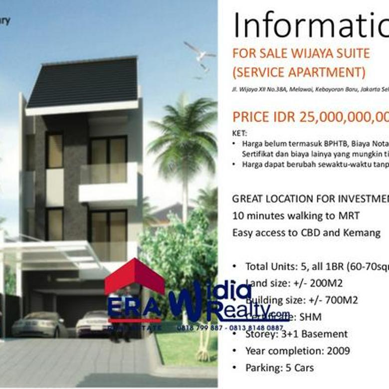 Apartemen Service Wijaya Suite 3 Lantai @Kebayoran Baru Jakarta Selatan