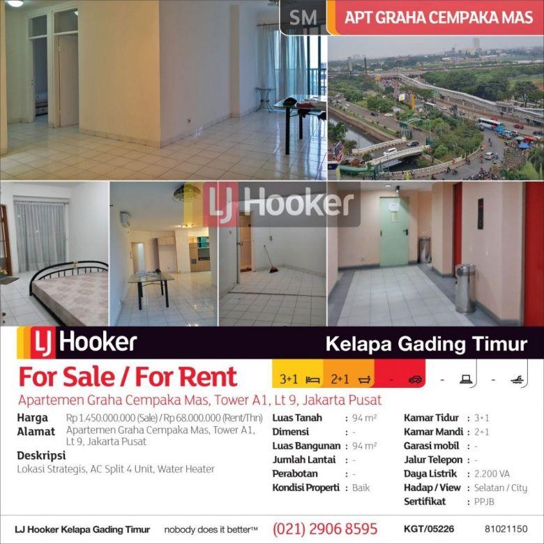 Apartemen Graha Cempaka Mas Tower A1 Lt 9 Jakarta Pusat