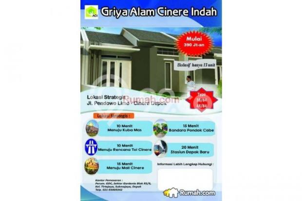 RUMAH Cluster Hunian berinvestasi di GRIYA CINERE