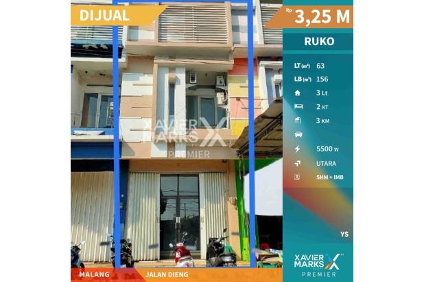 Ruko 3 Lantai Siap Pakai di nol Jalan Dieng, Malang