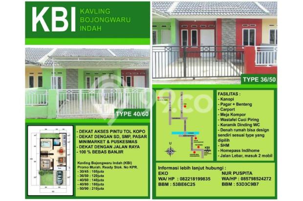 Dijual Rumah Murah No KPR Bebas Banjir SHM Kavling 