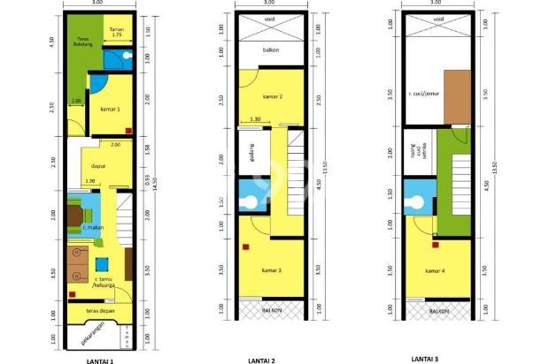 Dijual Rumah  Baru Minimalis  3 Tingkat Di  Cempaka  Putih  Barat