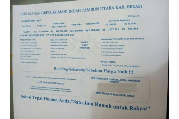 Rumah subsidi di Bekasi, rencana Tol, Cicilan 27rb/hr 