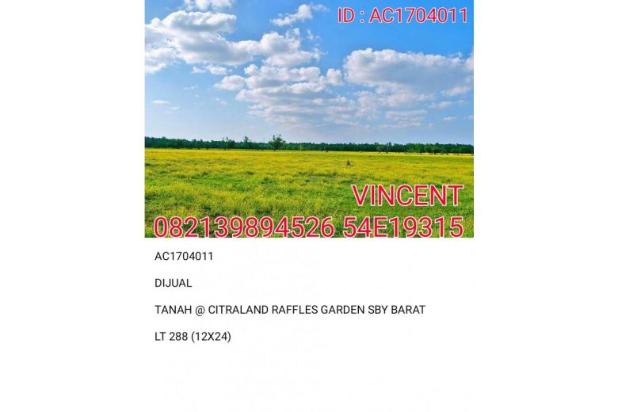 DIJUAL TANAH CITRALAND RAFFLES GARDEN SBY BARAT #RT83RQ