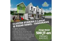 Rumah Syariah Cluster 2 Lantai di Pasar Kemis Tangerang